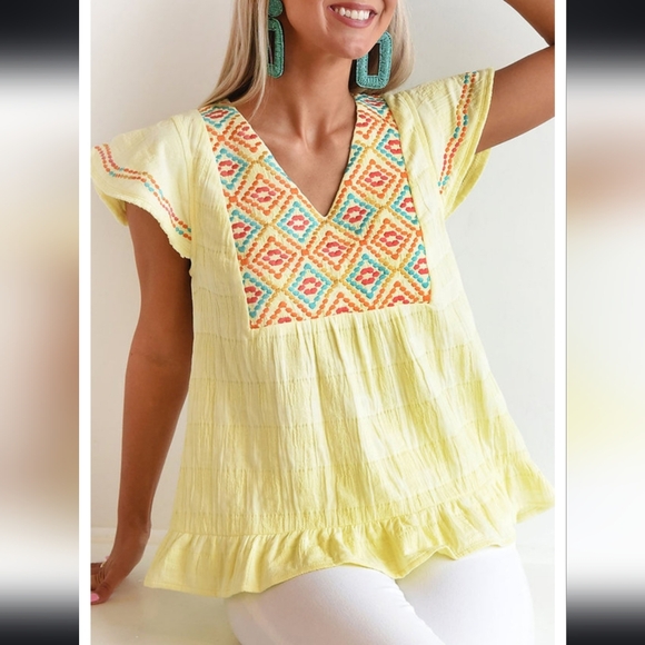 Boutique🌻 boho blouse size S 💕🌸 - Picture 1 of 9